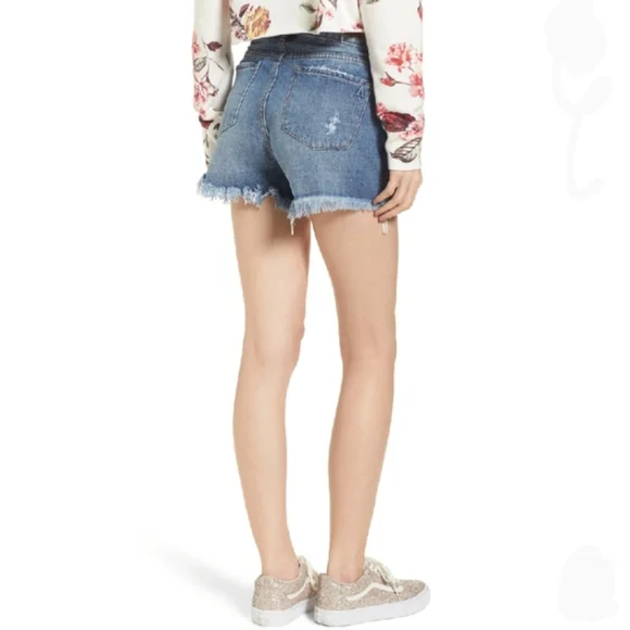 Articles Of Society Meredith Destroyed Hem Boho Denim Shorts In Valencia Wash - Picture 3 of 16